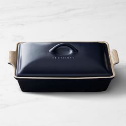 Le Creuset Heritage Stoneware Rectangular Covered Casserole, 12 1/2", Matte Navy