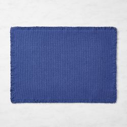 Fringed Placemat, 14" X 20", Blue