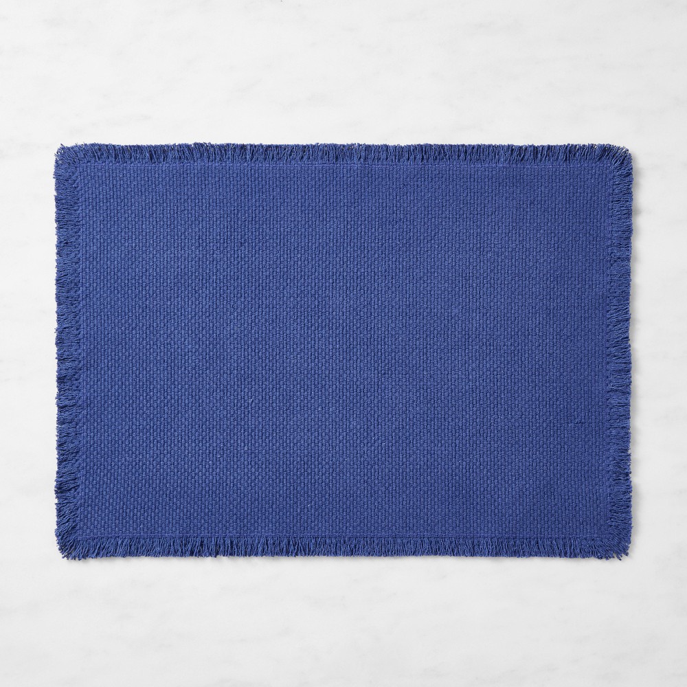 Fringed Placemat, 14" X 20", Blue