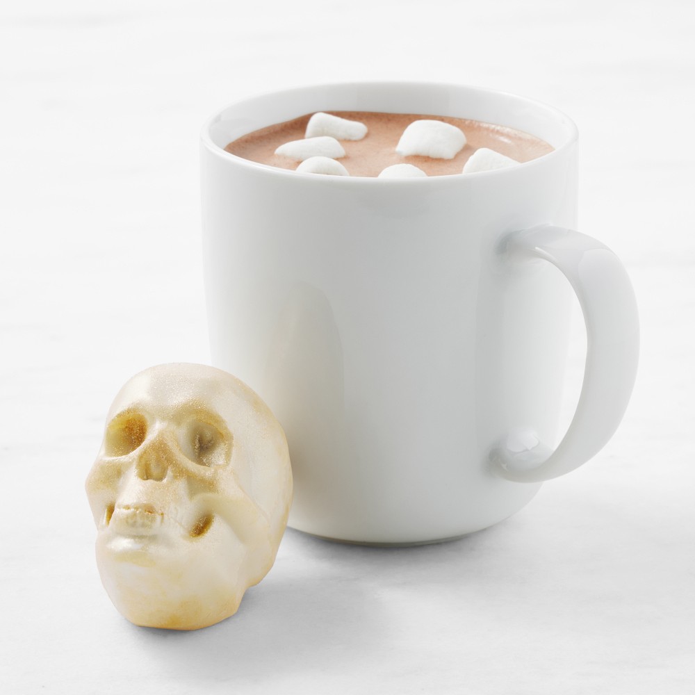 White Chocolate Skull Hot Chocolate Bomb, Set of 2