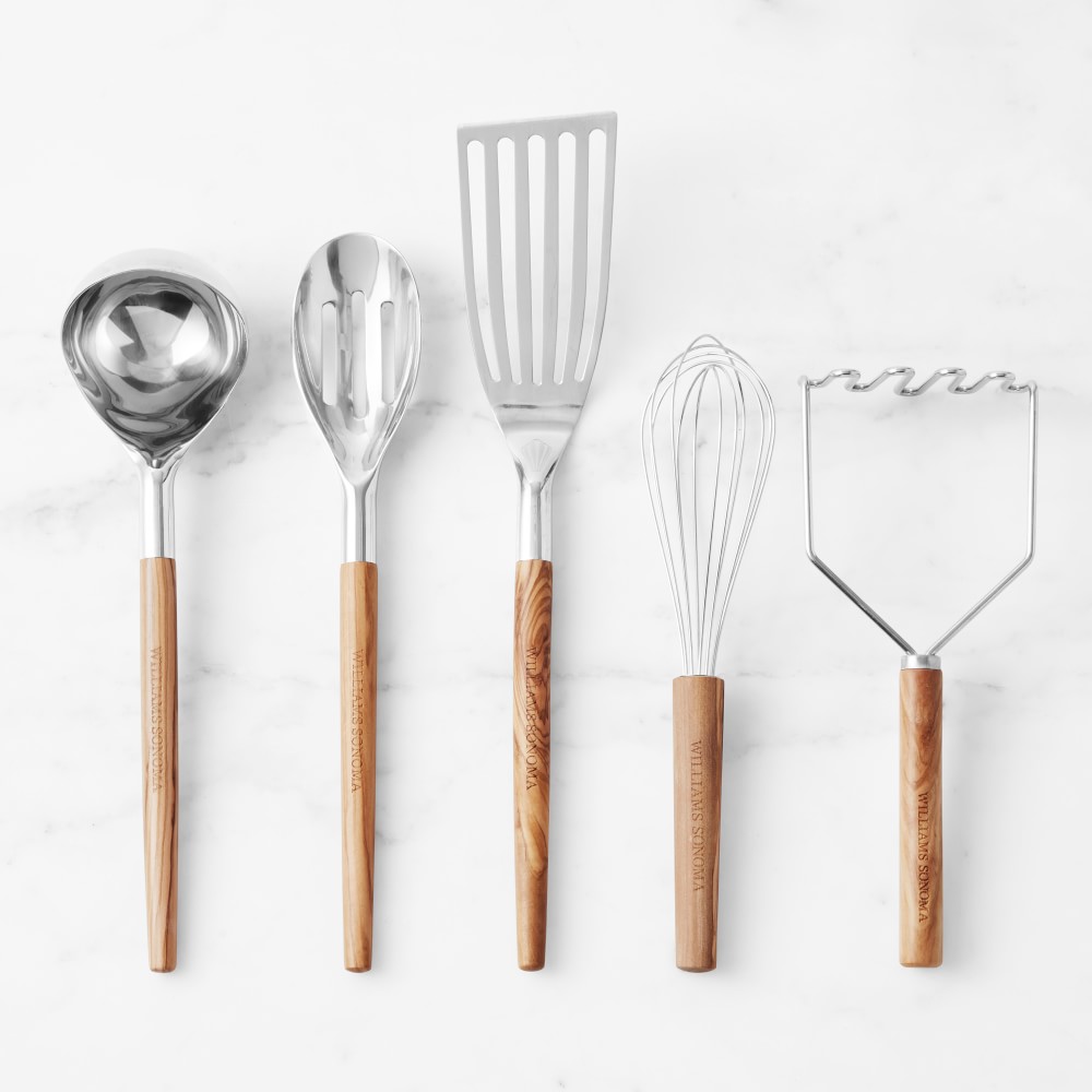 Williams Sonoma Olivewood Stainless-Steel Utensils, Set of 5