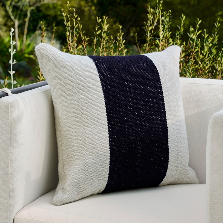 Center Stripe Outdoor Pillow Cover | Williams Sonoma Center Stripe Outdoor Pillow Cover | Williams Sonoma