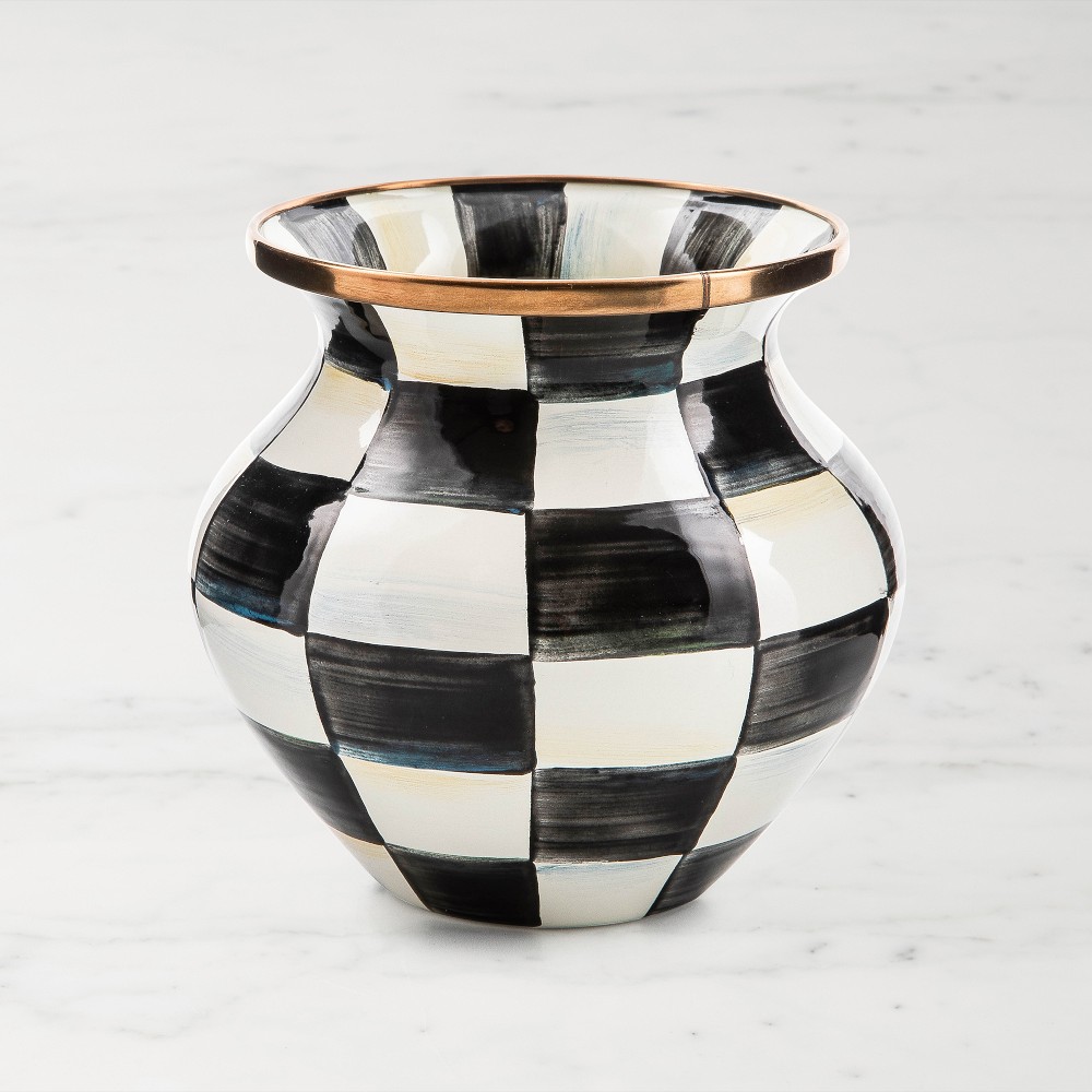 MacKenzie-Childs Courtly Check Enamel Vase, Medium