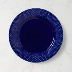 Lyngby Porcelain Rhombe Lunch Plates, Set of 4, Dark Blue
