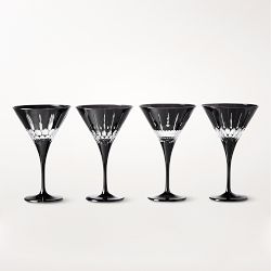 Wilshire Jewel Black Cut Mixed Martini Glasses, Set of 4