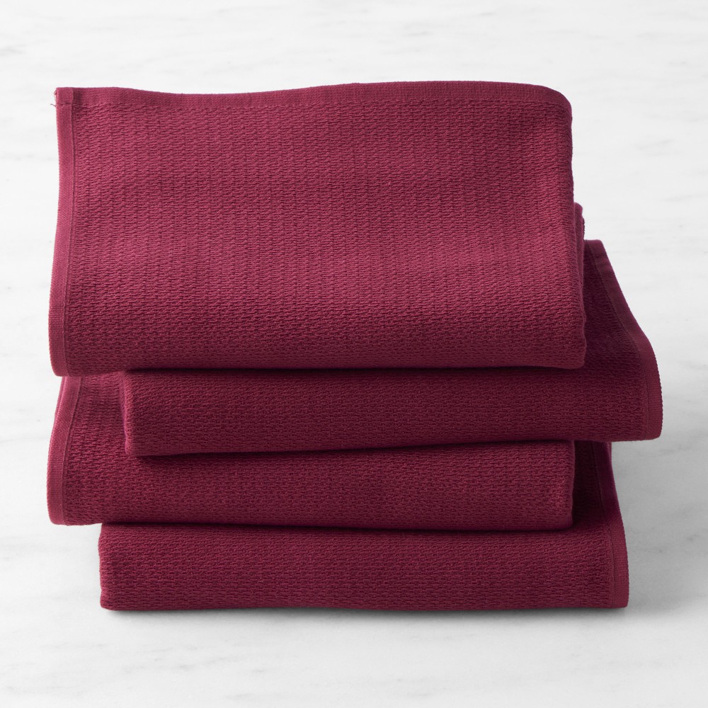 Williams Sonoma All Purpose Towels, Set of 4 - Color: Pomegranate