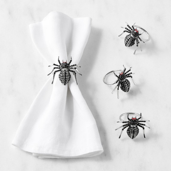 Jeweled Spider Napkins Rings, Set of 4