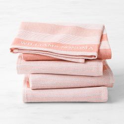 Williams Sonoma Logo Stripe Towels, Set of 4, Pumpkin