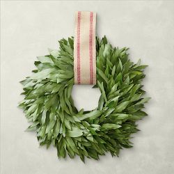 15" Bay Leaf Wreath with Burlap Ribbon, Nov 4 - Nov 15 (Order by Nov 8)