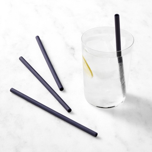 Williams Sonoma Silicone Straws, Set of 4