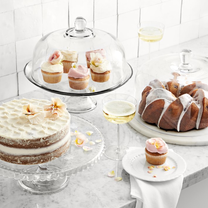 Glass Domed Cake Plate/Punch Bowl Williams Sonoma