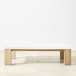 Larnaca Outdoor Teak Fiberstone Coffee Table (60&quot;)