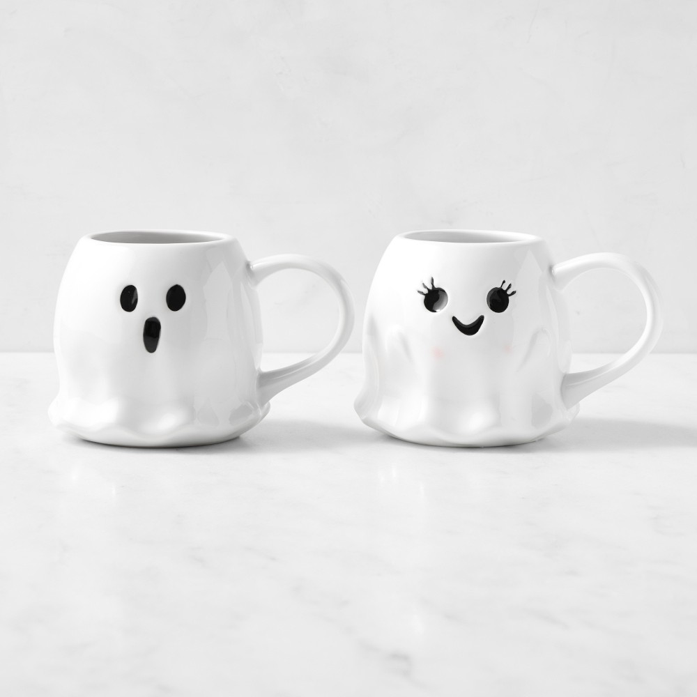 Ghost & Happy Ghost Figural Mug Set