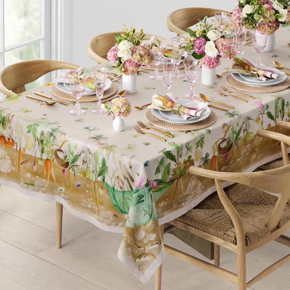 Plein Air Printed Tablecloth, 70"x108"