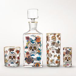 Day of the Dead Double Old-Fashioned Glasses, Set of 4