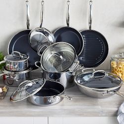 GreenPan&#8482; Premiere Max Stainless-Steel Ceramic Nonstick 15-Piece Set with Electric Skillet
