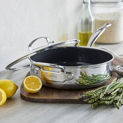 GreenPan&#8482; Premiere Max Stainless-Steel Ceramic Nonstick Covered Saute Pan