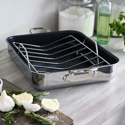 GreenPan&#8482; Premiere Max Stainless-Steel Ceramic Nonstick Roaster, 16&quot;