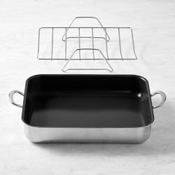 GreenPan&#8482; Premiere Max Stainless-Steel Ceramic Nonstick Roaster, 16&quot;