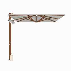 8' Rectangular Performance Cantilever Umbrella, Wood Finish