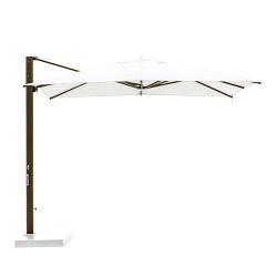 8' Rectangular Performance Cantilever Umbrella, Wood Finish