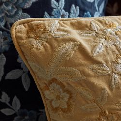 Floral Velvet Embroidered Pillow Cover