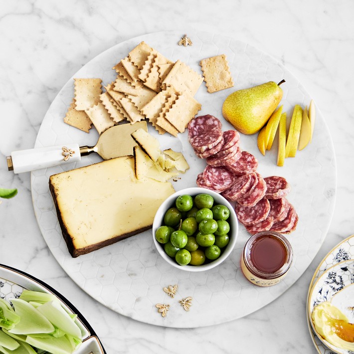 チーズボード　大理石　ウィリアムズソノマ テーブルに愛らしさ☆Williams Sonoma☆大理石真鍮チーズボード