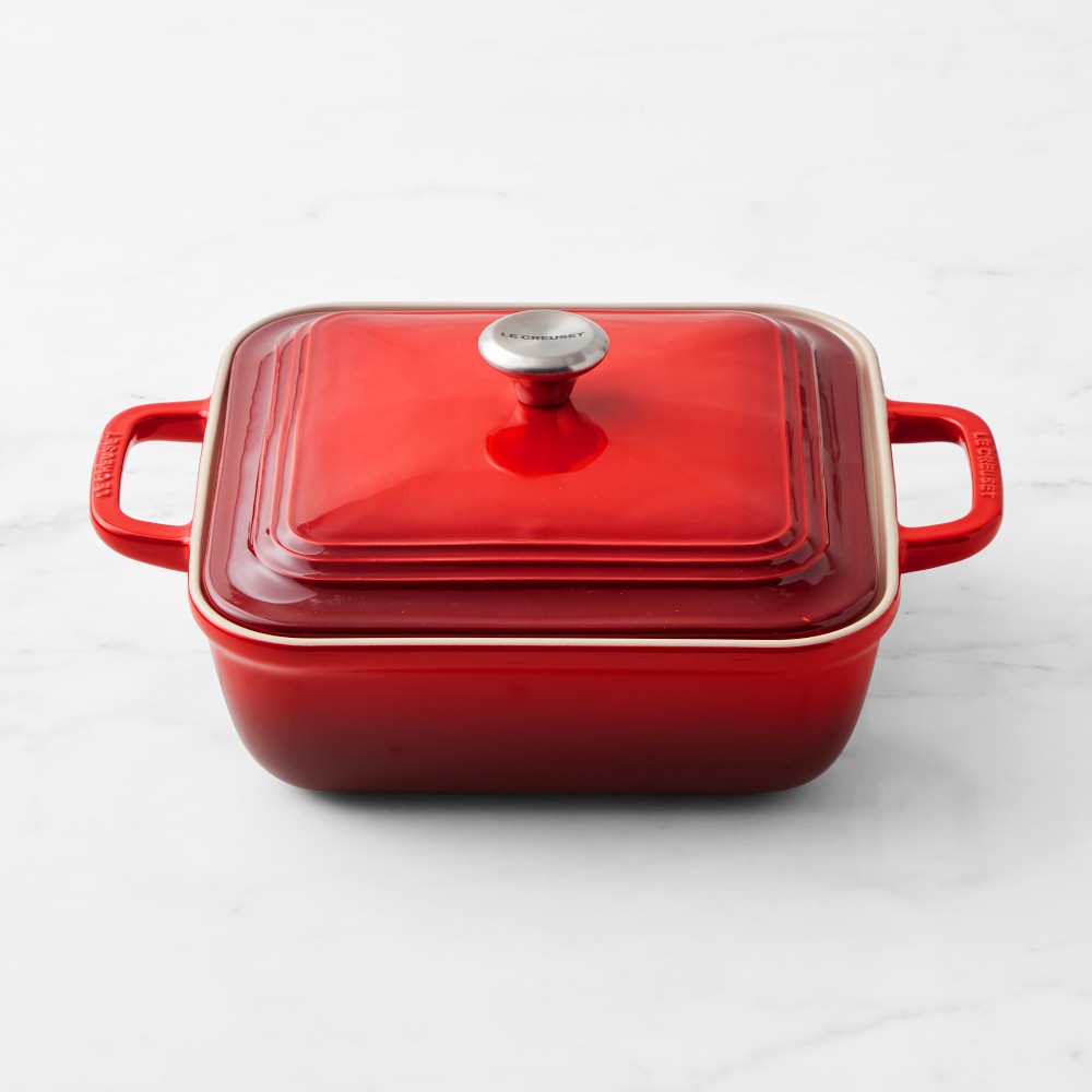 Le Creuset San Francisco Stoneware Square Covered Baker, 3-Qt. - 3-Qt., Red