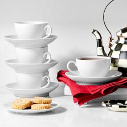 Apilco Tr&#232;s Grande Porcelain Cups &amp; Saucers, Set of 4
