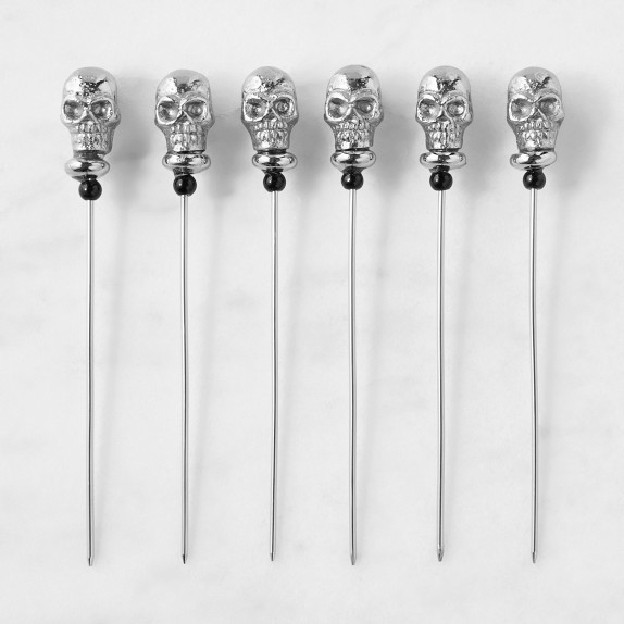 Skull Cocktail Picks, Set of 6