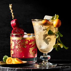 Gold Dragon Double Old-Fashioned Glasses