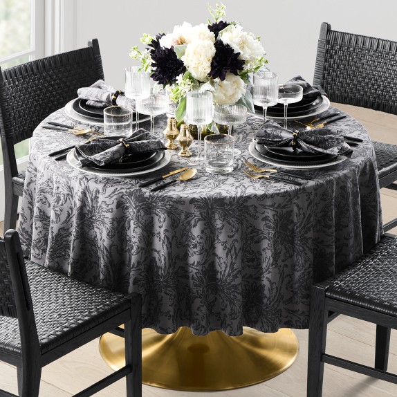 williams sonomaテーブルクロス Damask Round Tablecloth | Williams Sonoma
