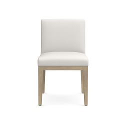 OPEN BOX: Wilson Side Chair, Performance Slub Weave, White, Heritage Grey Leg