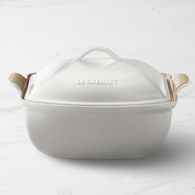 Le Creuset Heritage Stoneware Deep Covered Baker, 4 1/2-Qt., Matte White