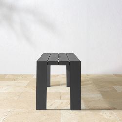 Larnaca Outdoor Slate Grey Metal Dining Table (72&quot;)