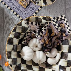 MacKenzie-Childs Courtly Check Ceramic Fluted Serving Bowl