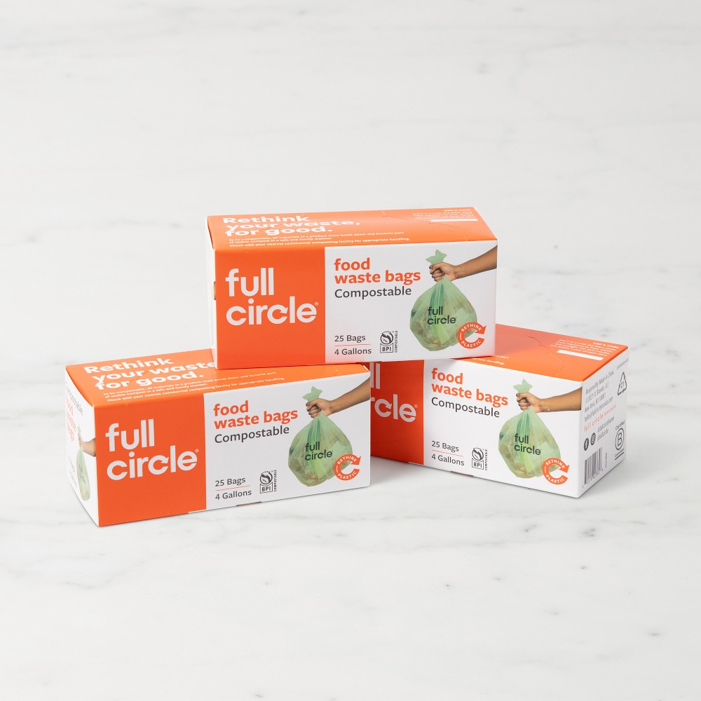 Full Circle Compostable  4 Gallon Trash Bags, Set of 3