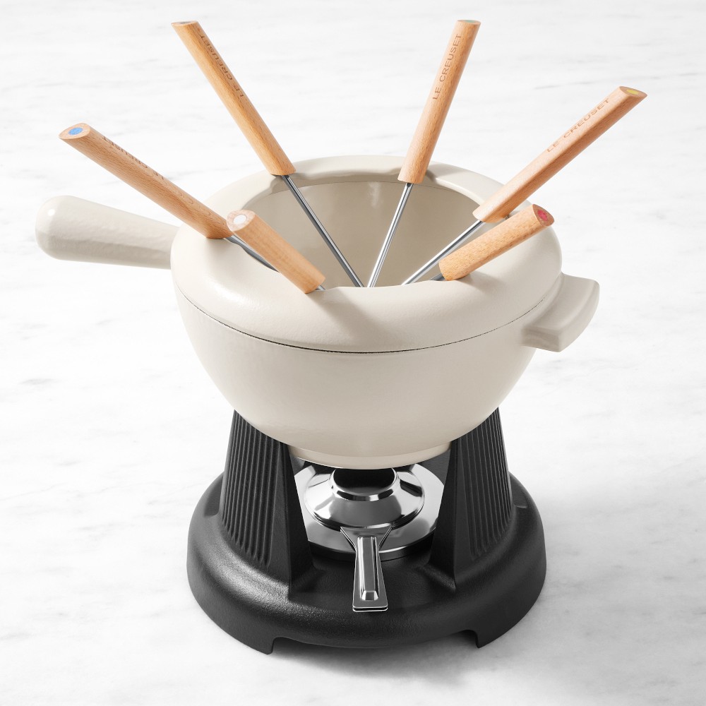 Le Creuset Enameled Cast Iron Fondue Pot, 2 1/2-Qt., Brioche