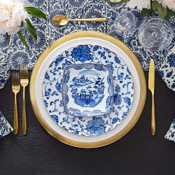 Marlo Thomas x Williams Sonoma Blue Scenic Appetizer Plates, Set of 4