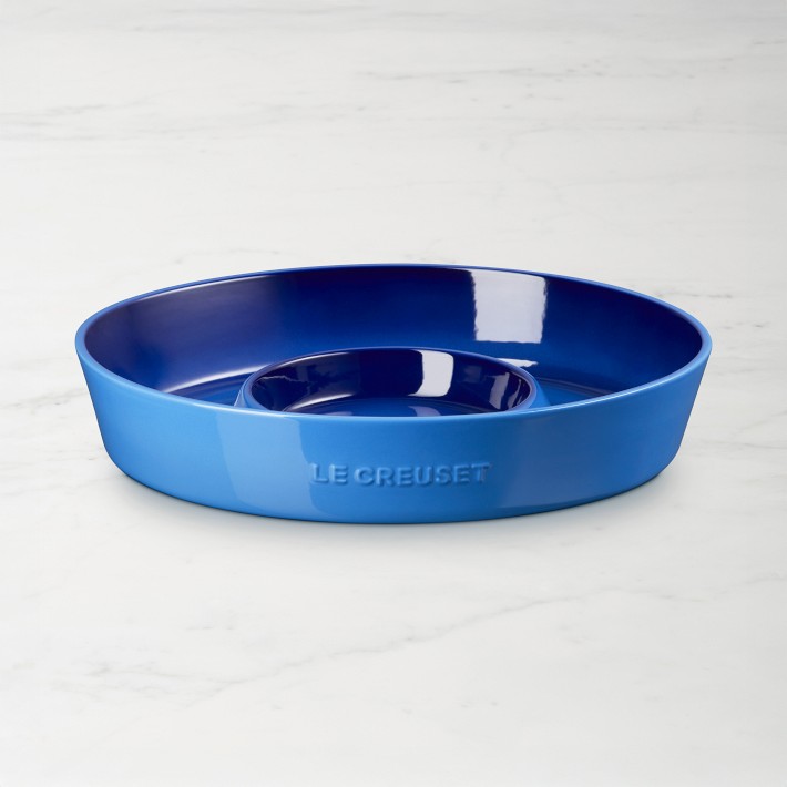 Le Creuset Signature Oval Chip & Dip Platter, 13 Inch, In Sea Salt - Stoneware Serving Dish-1152410