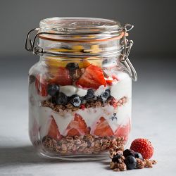 Kilner Square Clip Top Jar, 34 oz, Set of 6
