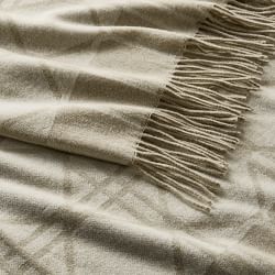 European Novelty Cashmere Throw, Jacquard Bordered Cane