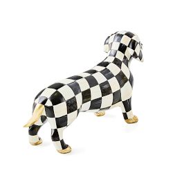Mackenzie Childs Courtly Check Dachshund Figurine