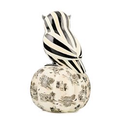 Mackenzie Childs Courtly Owl on Toile Pumpkin