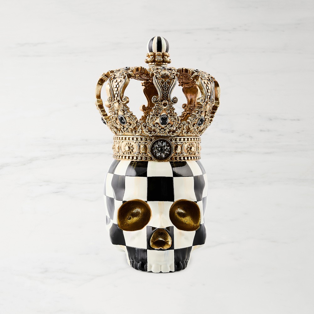 Mackenzie Childs Courtly Check Crowned Skull