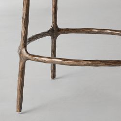 Vincent Hammered Metal Upholstered Counter &amp; Bar Stool