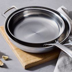 Le Creuset Classic Stainless-Steel 2-Piece Fry Pan Set, 9 1/2&quot; &amp; 11&quot;