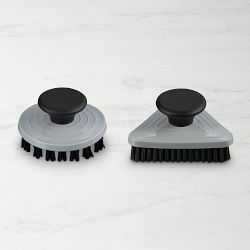 Le Creuset Round & Triangle Skinny Grill Cleaning Brushes, Set of 2, French Grey