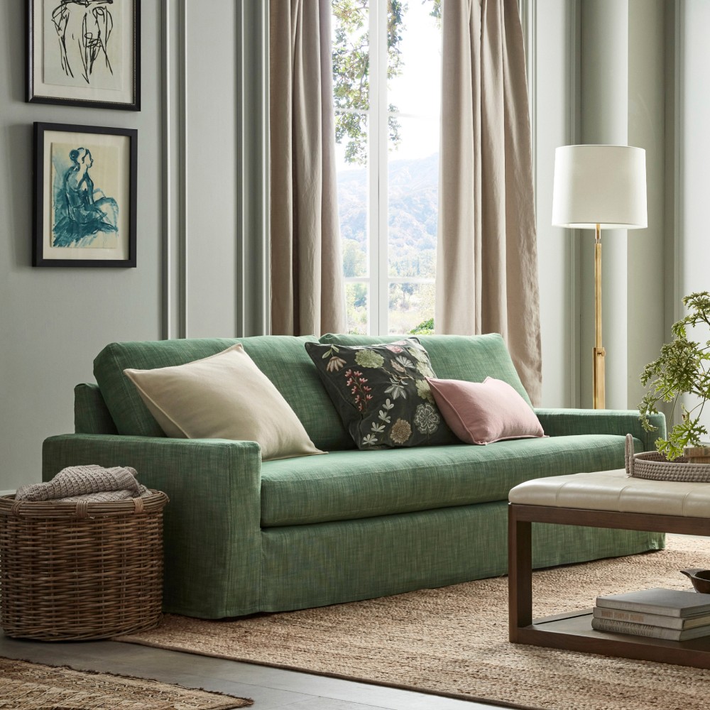 Ghent Square Arm Slipcovered Sofa (70&quot;-108&quot;)