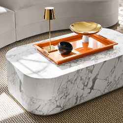 Vittoria Arbescato Curved Edge Coffee Table (48&quot;)